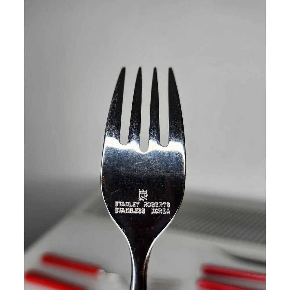 Stanley Roberts Flatware Red Spectrum Korea Stainless Cutlery Misc 19 Pc Lot